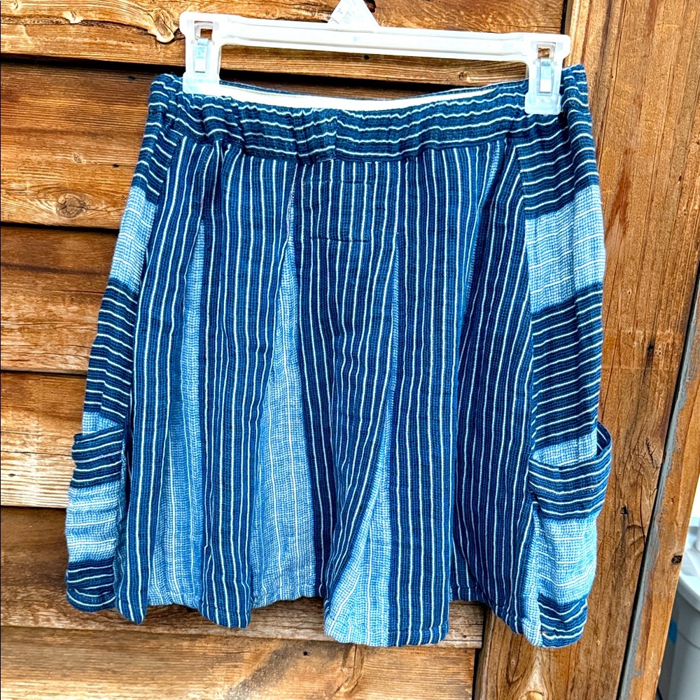 ACE & JIG Striped Blue Women's Skirt with pockets
